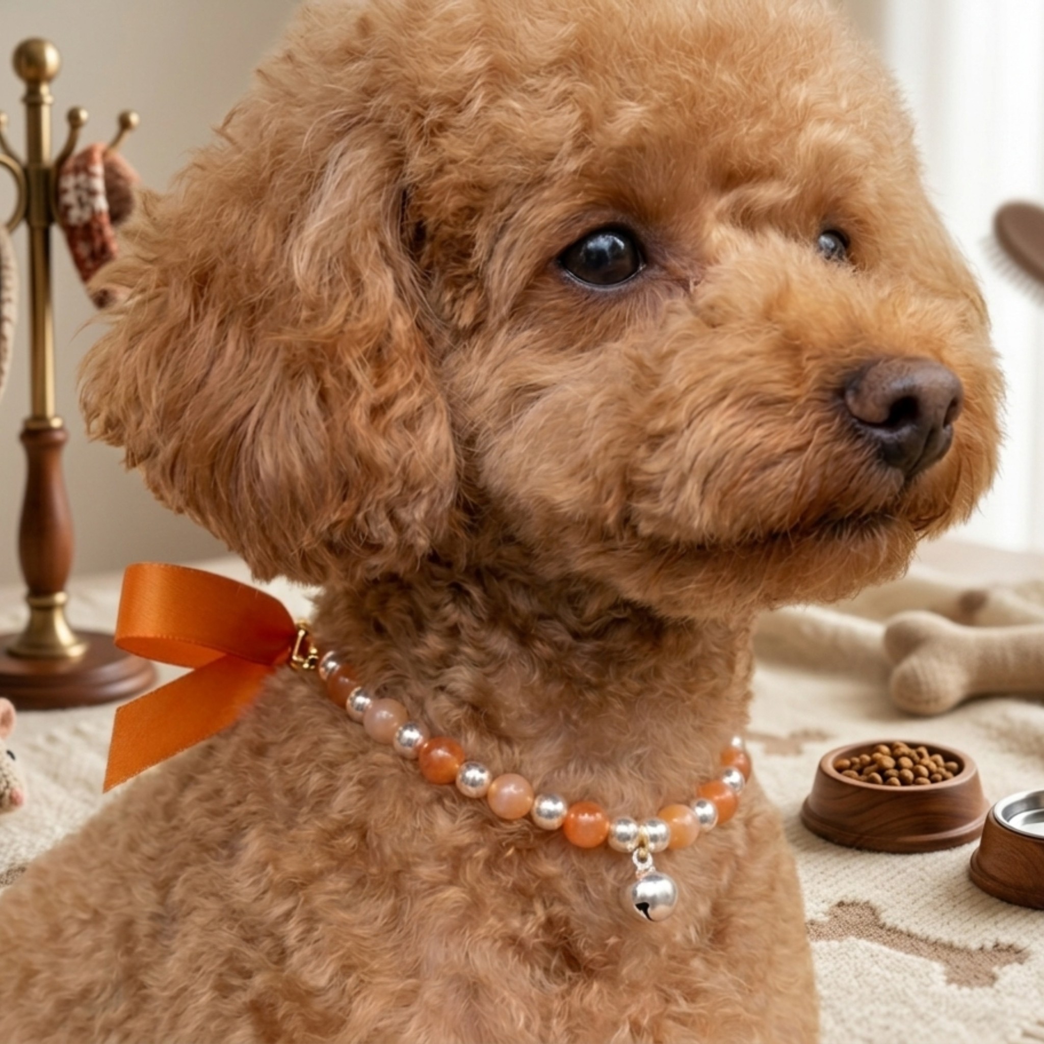 Collana per Cani in Giada Naturale e Ceramica Artigianale